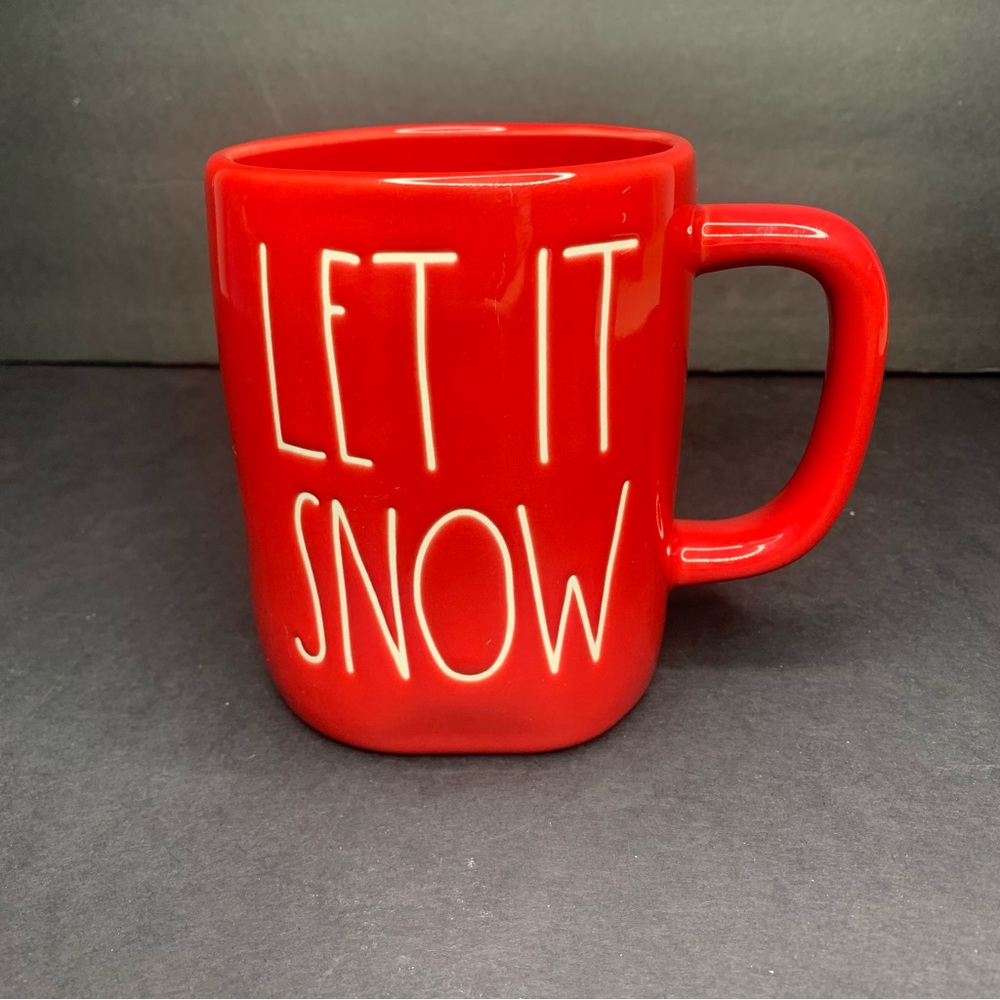 Rae Dunn Let It Snow Large Red and White Coffee Mug